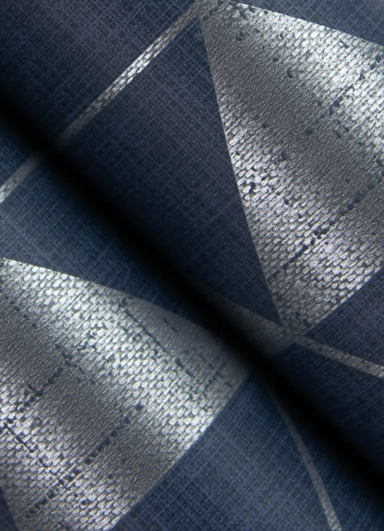 Fairbank Linen Geometric Wallpaper - Navy — Ảnh 4