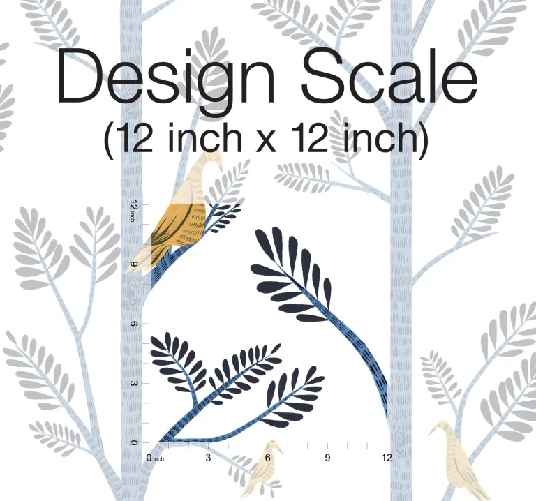 Aviary Branch Peel and Stick Wallpaper - Goldfinch/Cobalt — Image 8