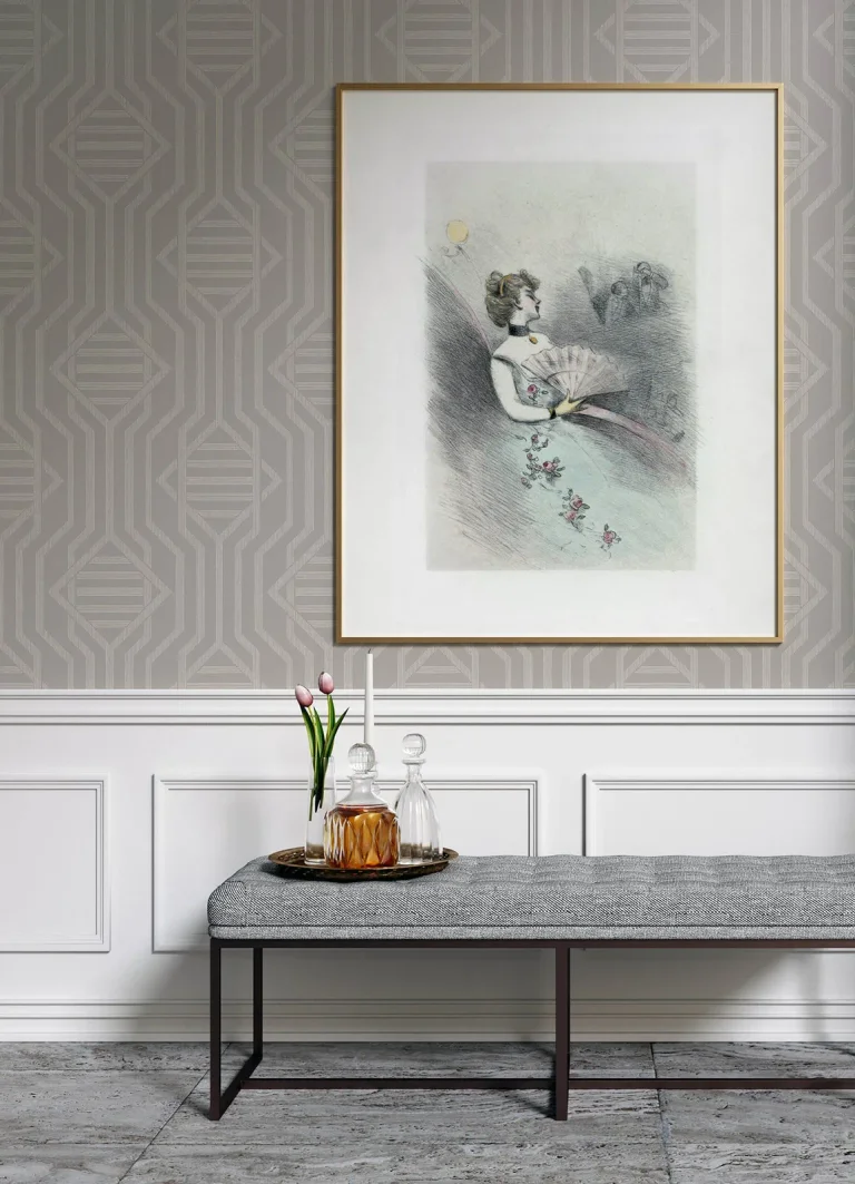 Essex Geometric Wallpaper - Light Grey — Ảnh 5