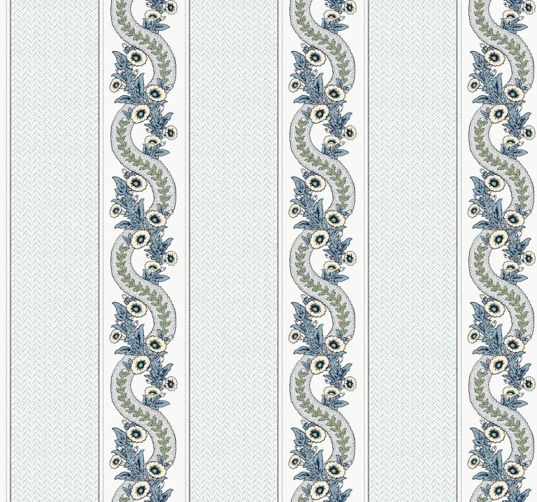 Ronald Redding Abbey's Garland Wallpaper - Aqua