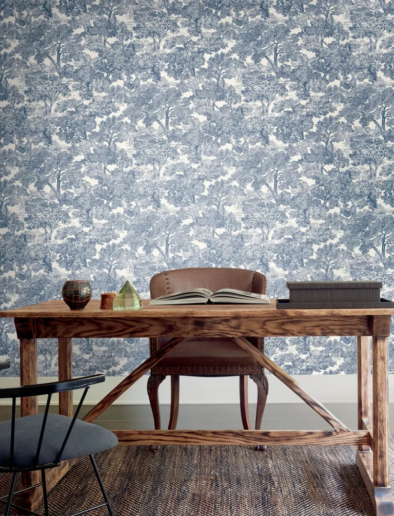 Chesapeake Spinney Toile Wallpaper - Blue — Ảnh 5