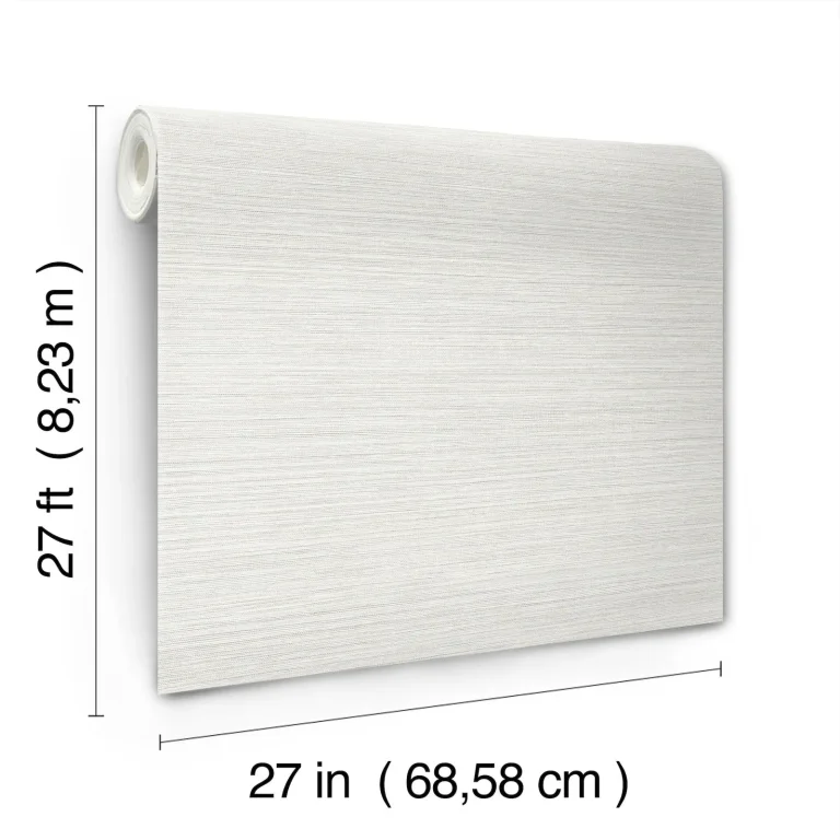 Mystic Faux Grasscloth Wallpaper - Off-White — Image 5