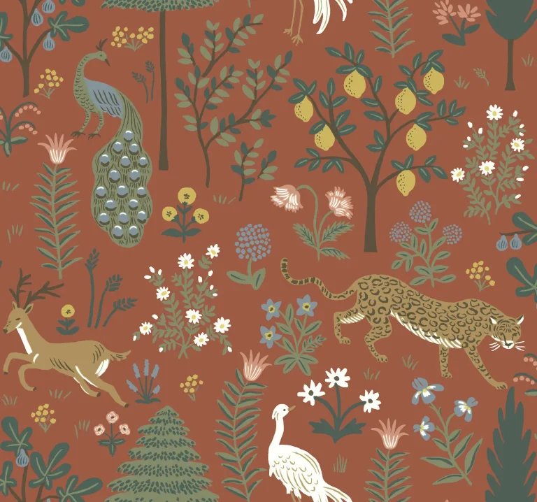 Rifle Paper Co. Menagerie Wallpaper - Rust — Image 3