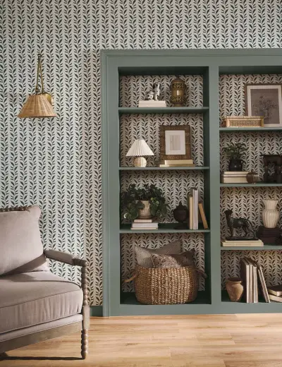 Rifle Paper Co. Seagrass Wallpaper - Emerald & Linen