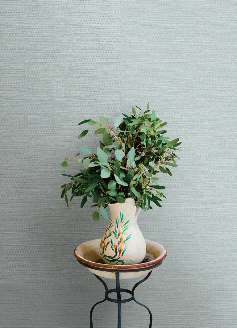 Chesapeake Agave Faux Grasscloth Wallpaper - Light Blue — Ảnh 4