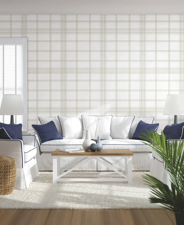Charter Plaid Wallpaper - Sand — Ảnh 3