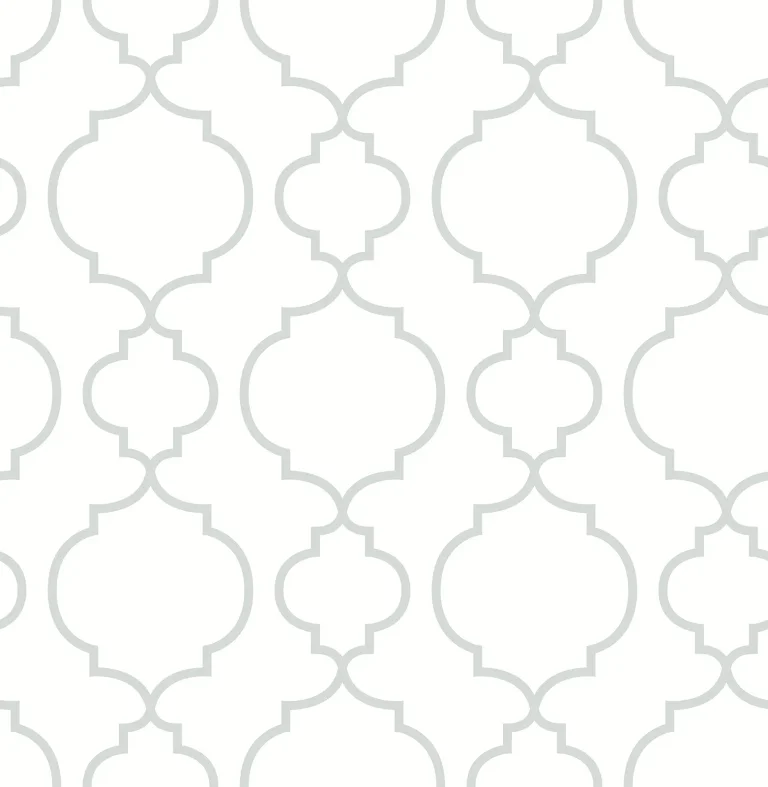 Desiree Quatrefoil Wallpaper - White — Image 3