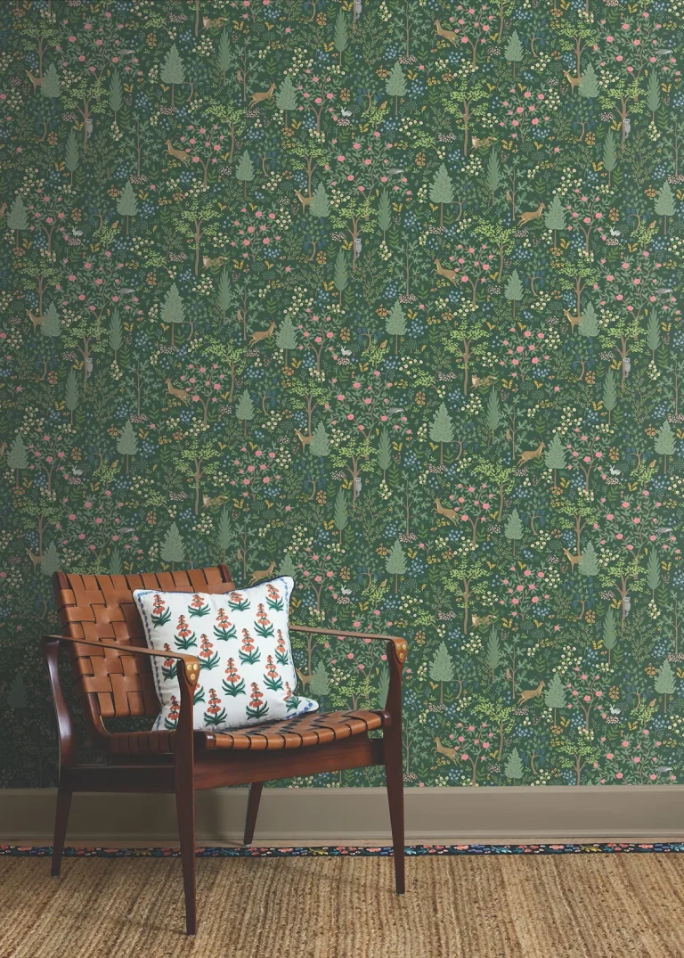 Rifle Paper Co. Woodland Peel and Stick Wallpaper - Emerald — Ảnh 2