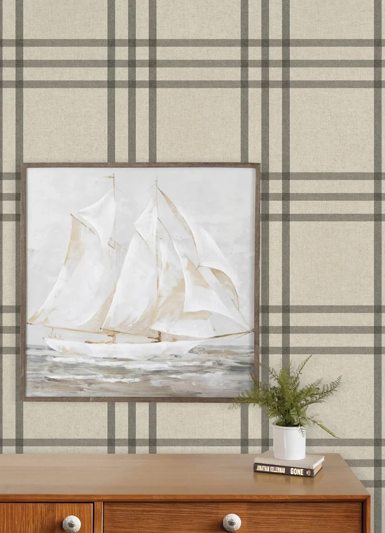 Chesapeake Fletcher Plaid Wallpaper - Black — Ảnh 4