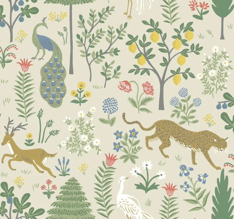Rifle Paper Co. Menagerie Wallpaper - Cream — Ảnh 3