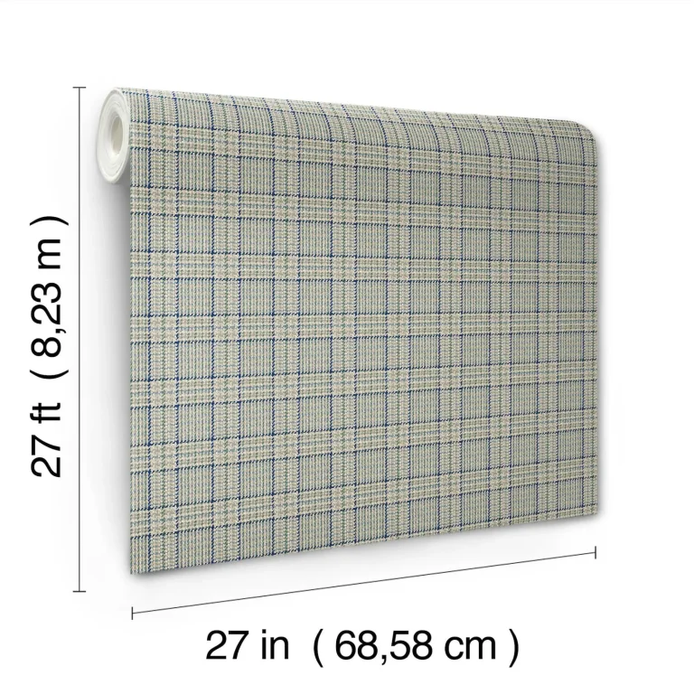 Ronald Redding Harrington Plaid Glen Check Wallpaper - Green — Image 4
