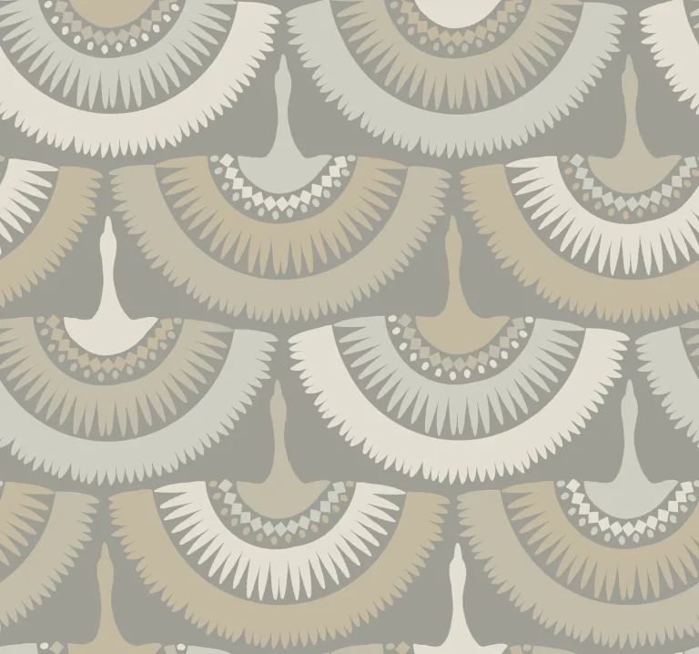 Feather & Fringe Wallpaper - Grey — Ảnh 2