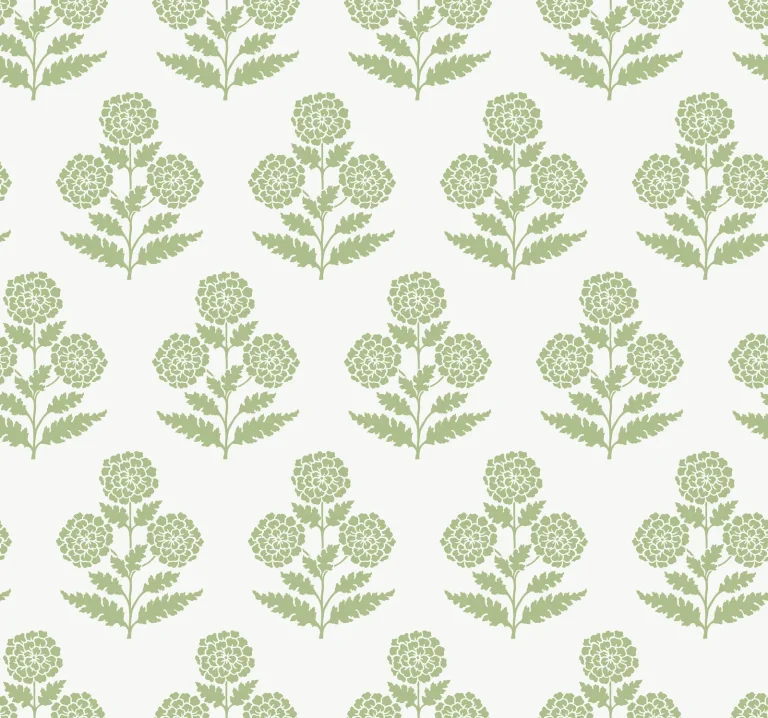 Souci Marigolds Wallpaper - Green — Image 2