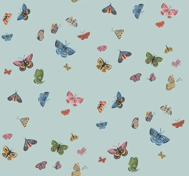 Rifle Paper Co. Butterfly House Wallpaper - Light Blue — Ảnh 5
