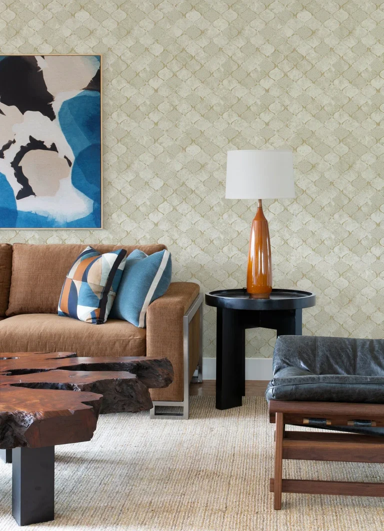 Pilak Ogee Tile Wallpaper - Gold — Ảnh 2