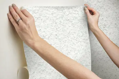 Shimmering Cork Peel and Stick Wallpaper - Cream/Silver