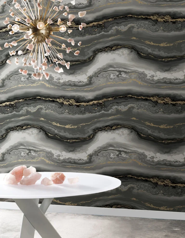 Shifting Sands Peel and Stick Wallpaper - Onyx/Gold — Ảnh 5