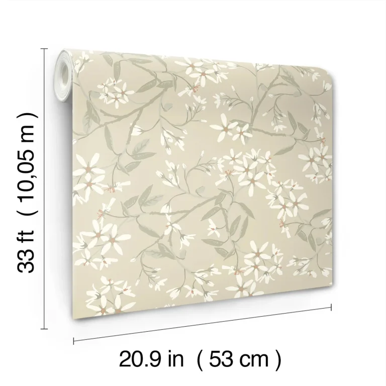 Paradis Bouquet Toss Wallpaper - Beige — Ảnh 4