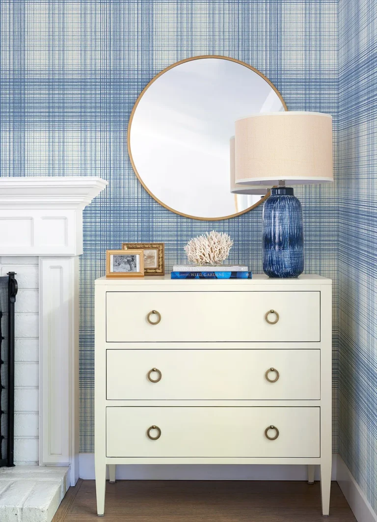 Chesapeake Madras Plaid Wallpaper - Blue — Ảnh 2