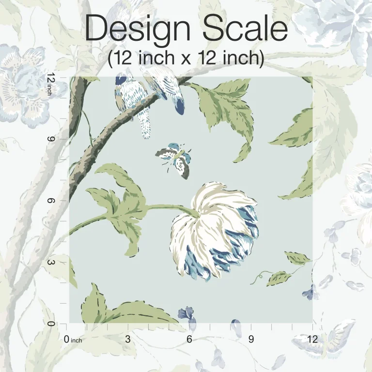 Teahouse Floral Wallpaper - Light Blue — Ảnh 8