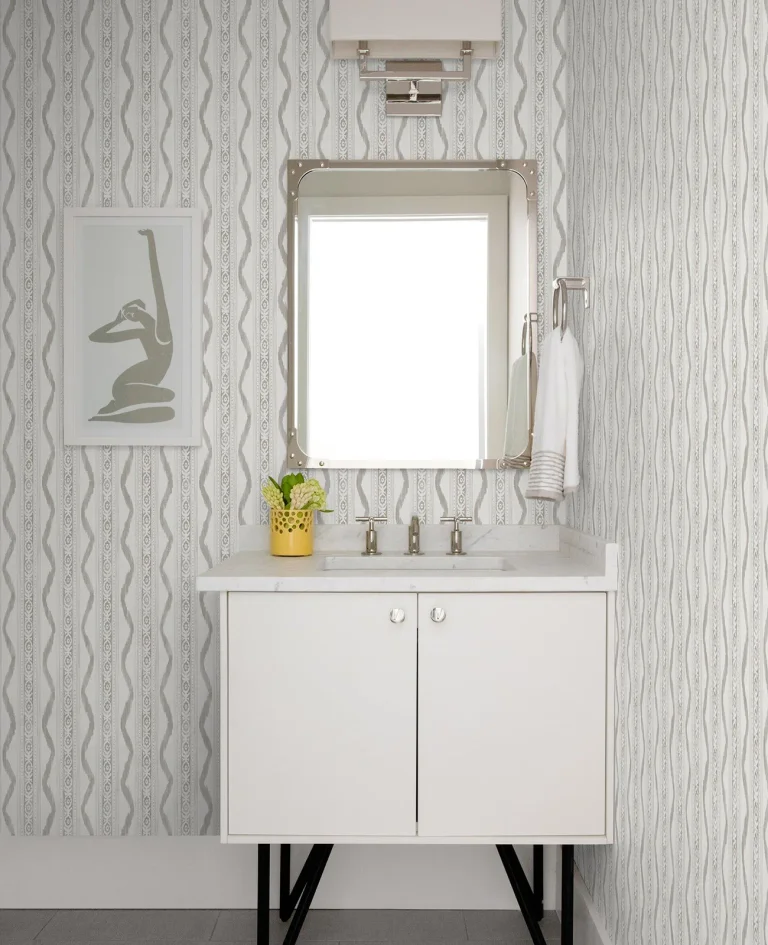 Rhys IKAT Stripe Wallpaper - Stone — Ảnh 4