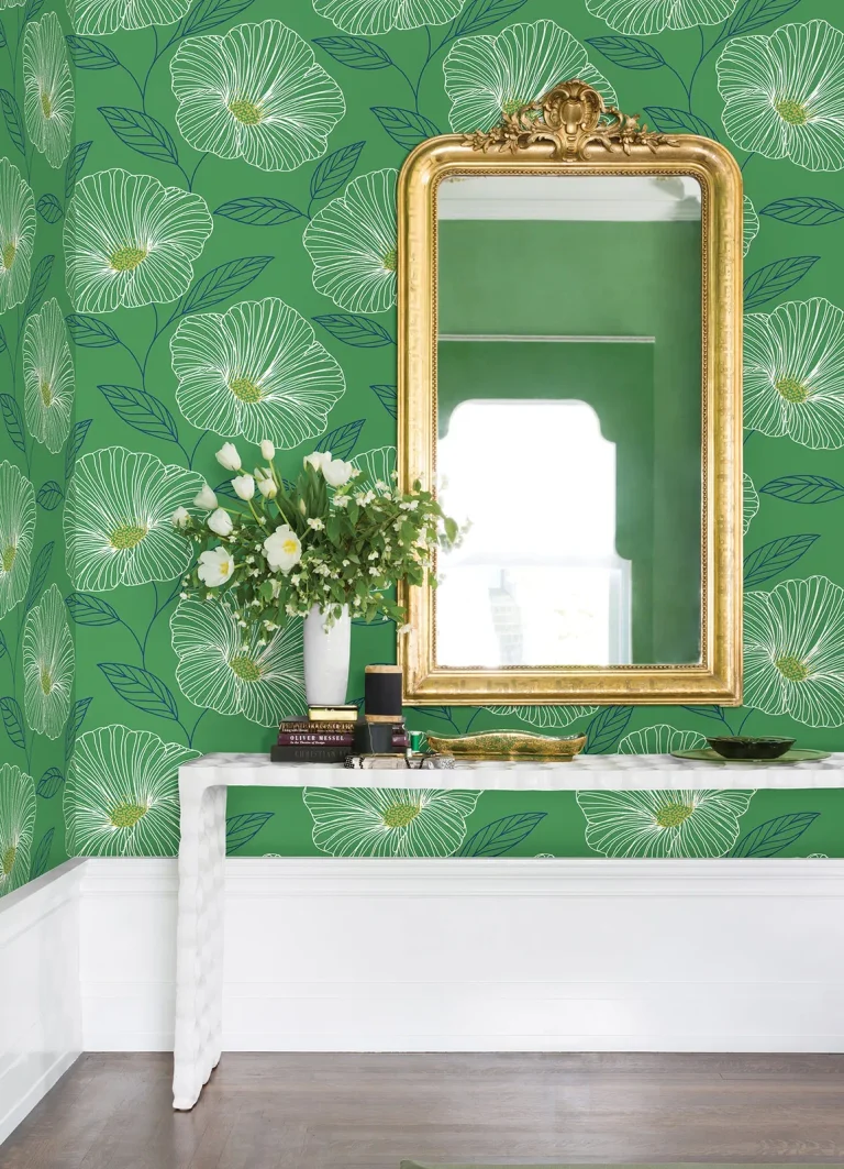 Mythic Floral Wallpaper - Green — Ảnh 4