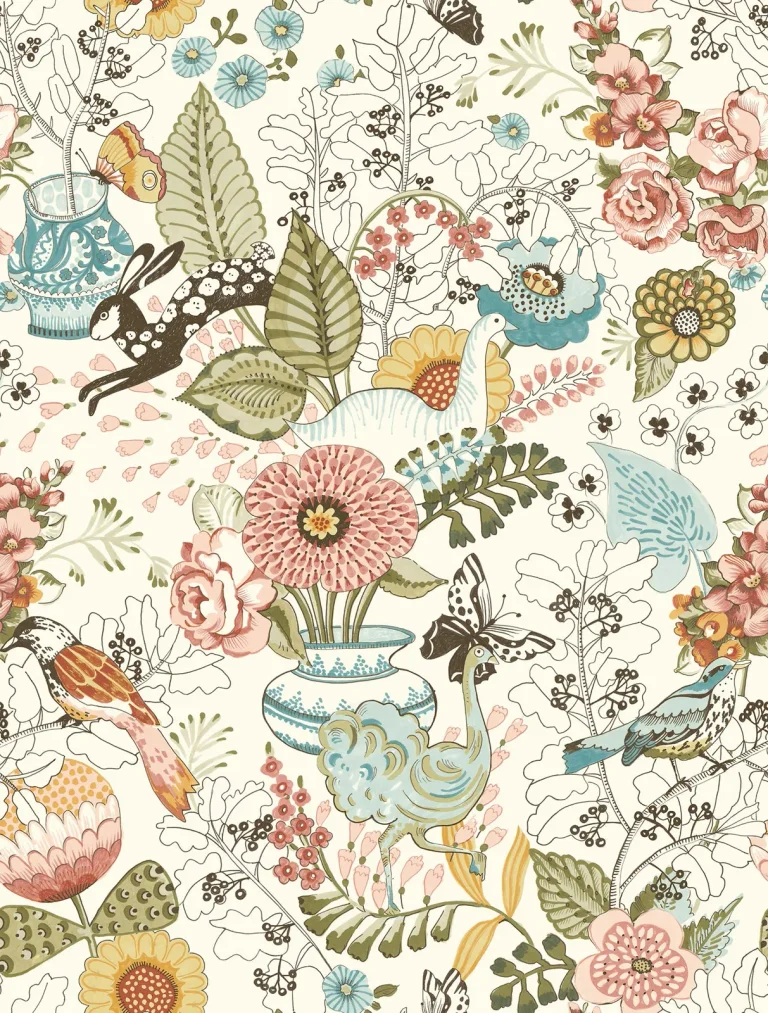 Whimsy Fauna Wallpaper - Pink — Image 2