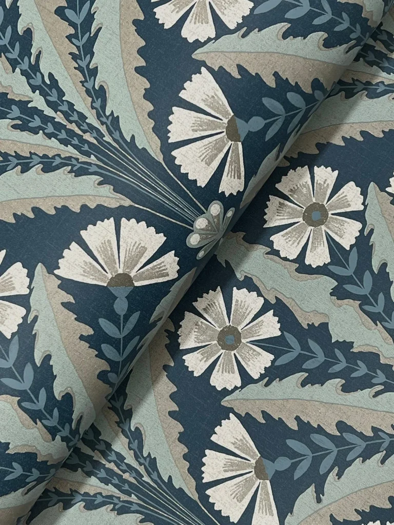 Chesapeake Tap Root Floral Damask Wallpaper - Dark Blue — Ảnh 7