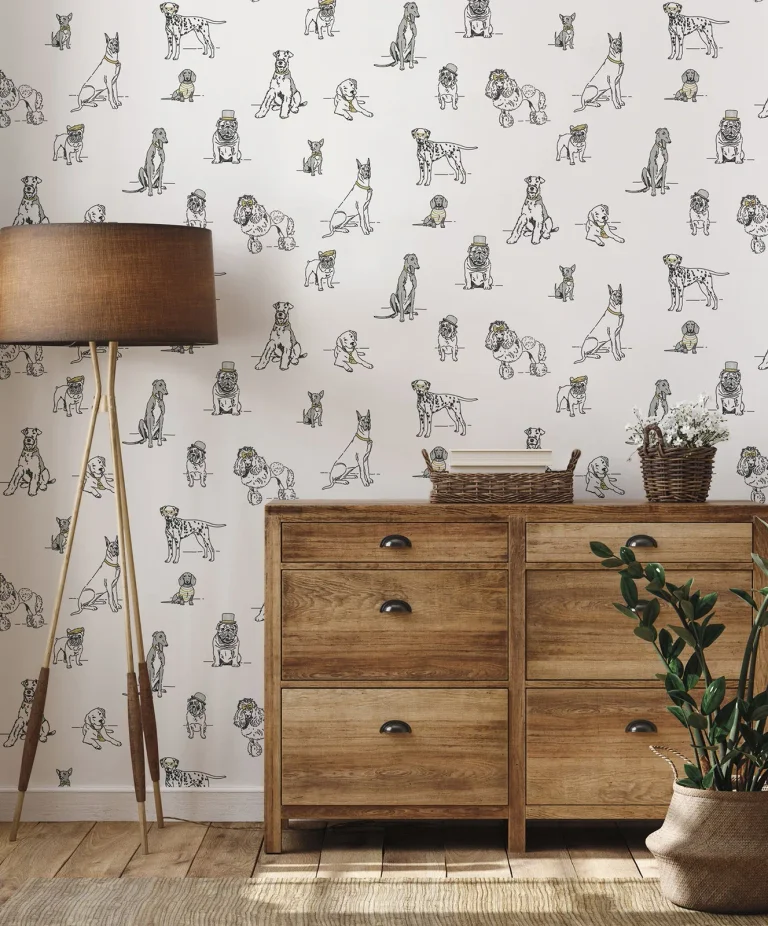 Dog's Life Peel and Stick Wallpaper - Silver/Gold — Image 7