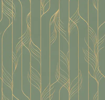 Candice Olson Elemental Thread Wallpaper - Green & Gold