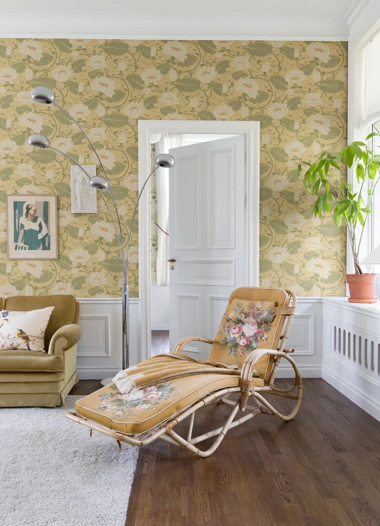 Eva Lotus Dreams Wallpaper - Light Yellow — Ảnh 2