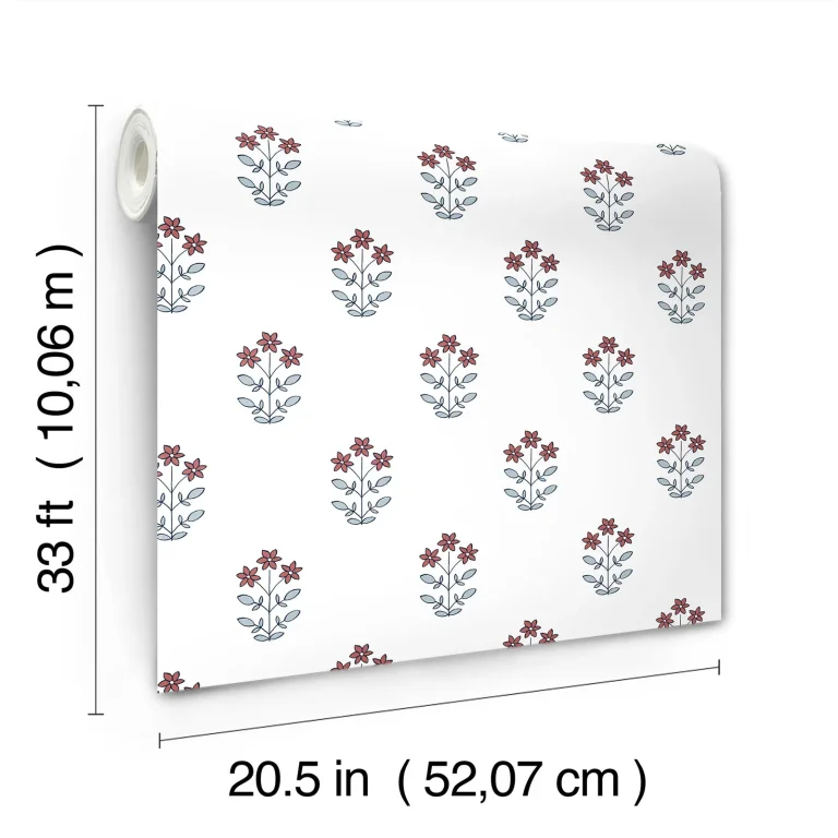 Kit Floral Wallpaper - Red — Ảnh 2