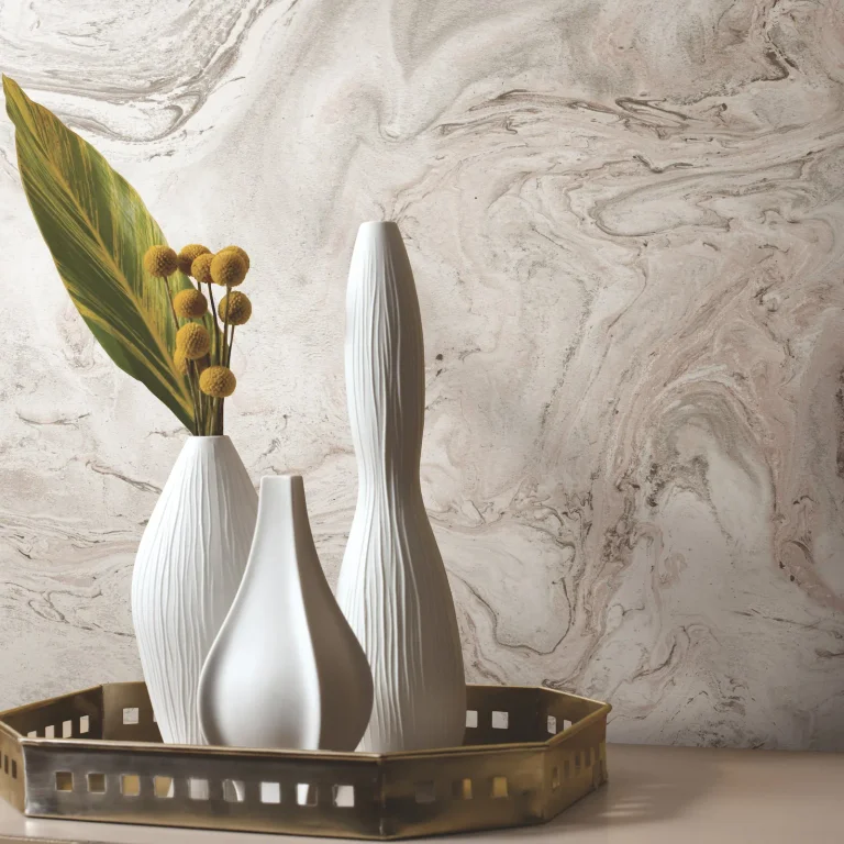 Oil & Marble Peel and Stick Wallpaper - Clay/Taupe — Ảnh 7