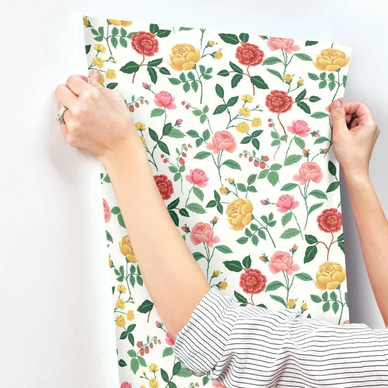 Rifle Paper Co. Roses Wallpaper - White & Blush — Ảnh 2