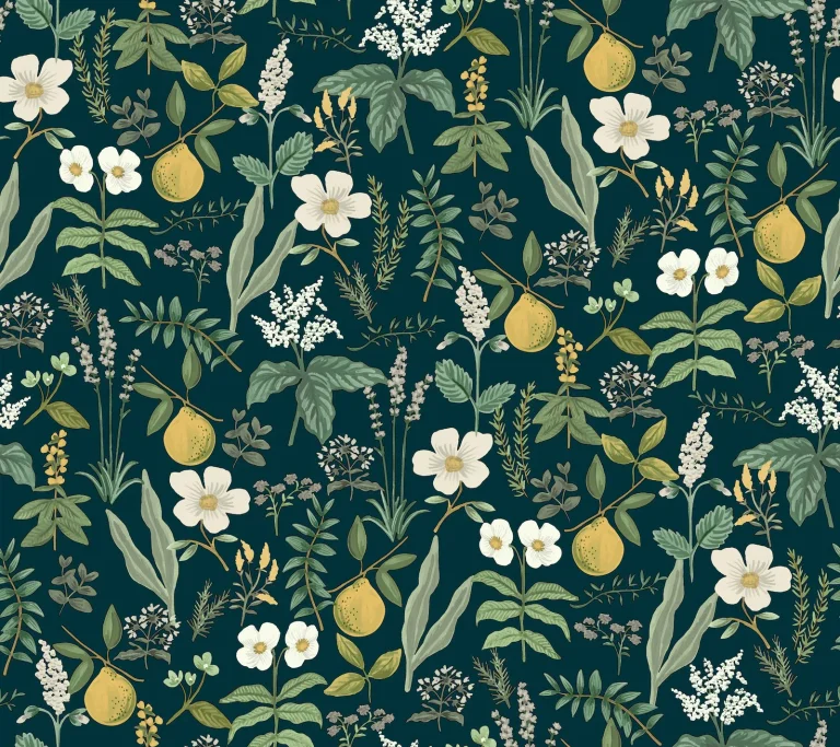 Rifle Paper Co. Herb Garden Botanical Peel and Stick Wallpaper - Navy — Ảnh 5