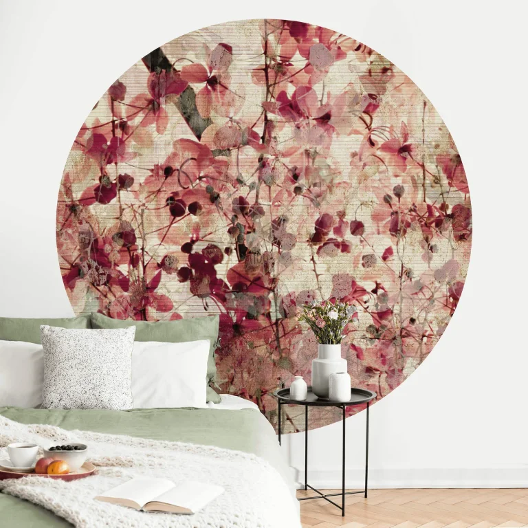 Vintage Flower Pattern - Wall Mural 5501 - 4 Panel - 192cm x 260cm — Ảnh 3