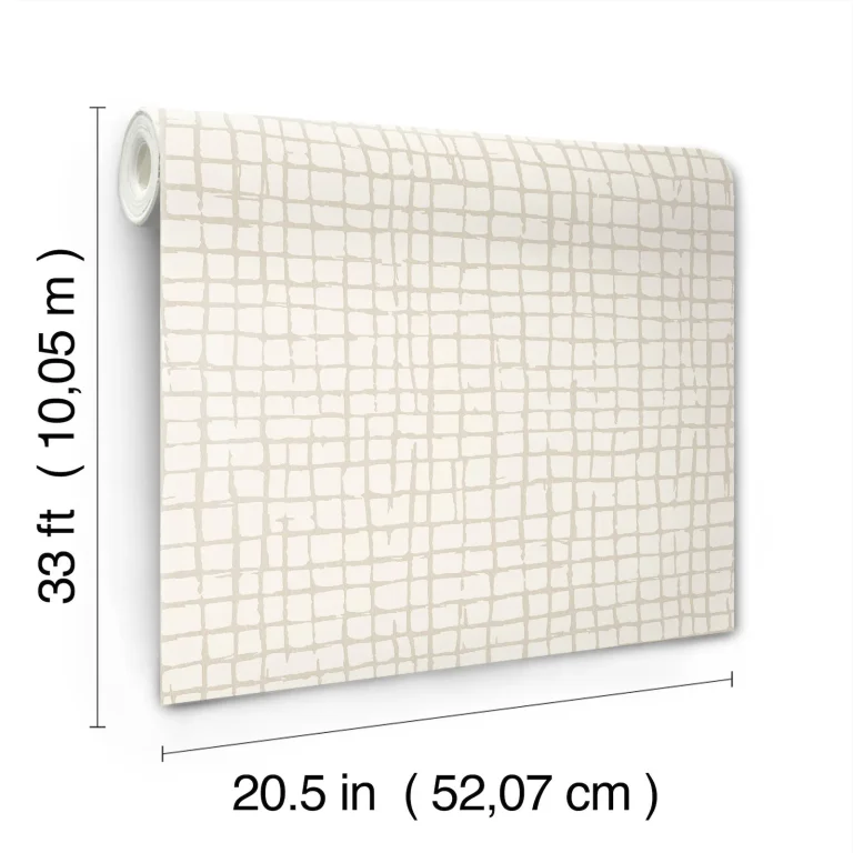 Albin Gridline Wallpaper - Beige — Ảnh 3