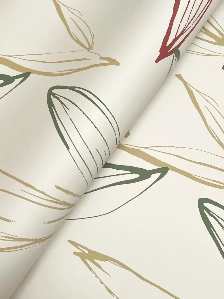 Kenia Leaf Toss Wallpaper - Cream/Red/Green — Ảnh 6