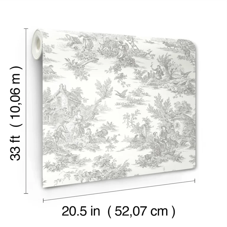 Campagne Toile Wallpaper - Grey — Ảnh 4