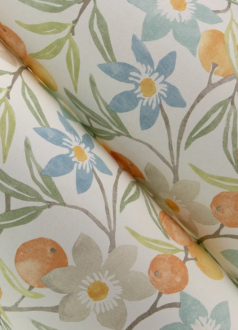 Chesapeake Passiflora Fruit and Floral Wallpaper - Apricot — Image 5