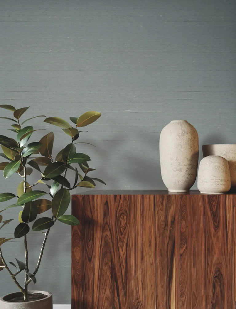 Ronald Redding Silk Road Wallpaper - Dusty Blue — Ảnh 3
