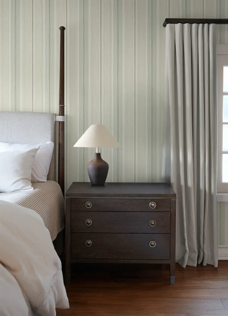 Chris Loves Julia Ames Linen Stripe Wallpaper - Linen — Ảnh 3