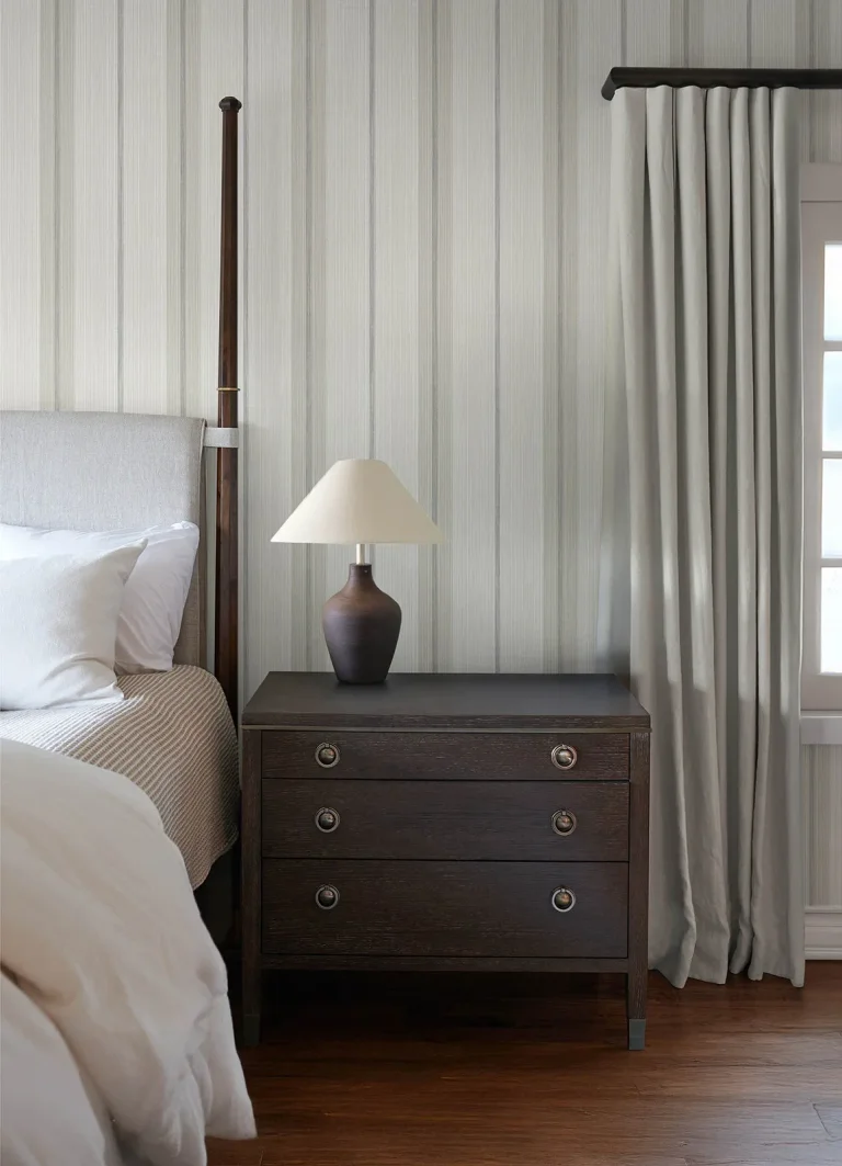 Chris Loves Julia Ames Linen Stripe Wallpaper - Grey — Ảnh 2