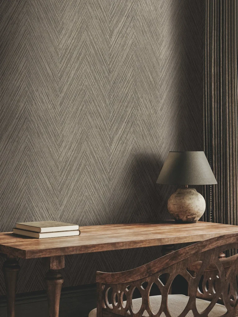 Thatched Chevron Wallpaper - Charcoal — Ảnh 5