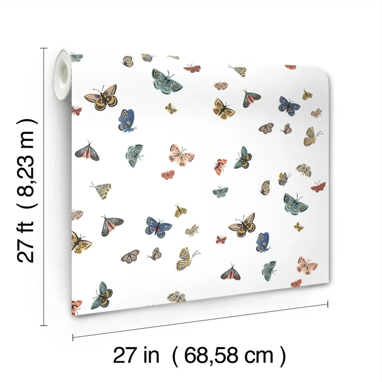 Rifle Paper Co. Butterfly House Wallpaper - White — Ảnh 4
