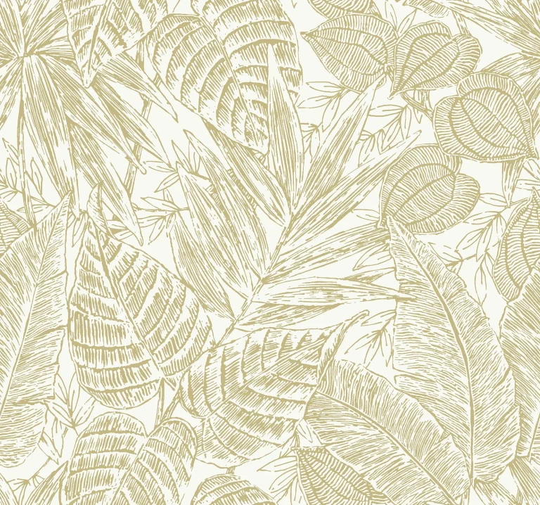 Brentwood Palm Leaves Wallpaper - Yellow — Ảnh 3