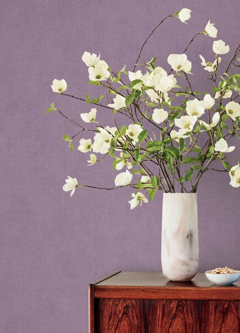 Nuovo Faux Linen Wallpaper - Purple — Ảnh 4