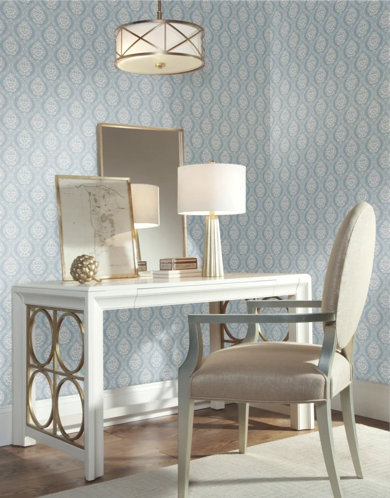 Small Scale Ogee Wallpaper - Sky — Ảnh 3