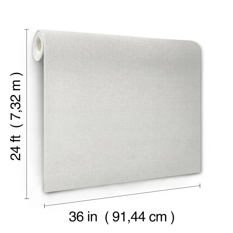 Ronald Redding Sheer Linen Wallpaper - Silver White