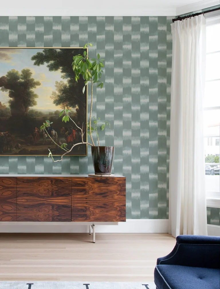 Baldwin Shibori Stripe Wallpaper - Teal — Ảnh 3